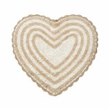 Tappeto Bagno All Around Cuore Righe con Merletto Atelier 17 in Cotone 65x65 cm – 5 Color