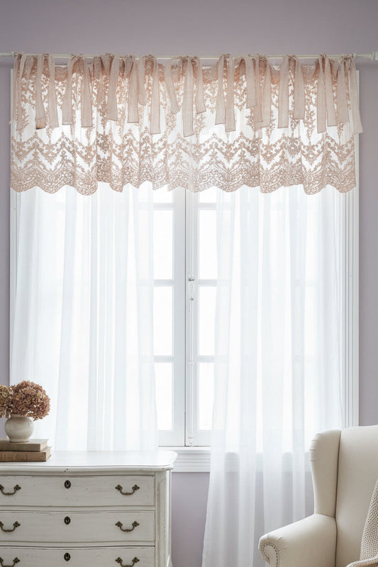 Mantovana pizzo simposio Chezmoy misura 1,60 x 60 polvere di cipria ￼