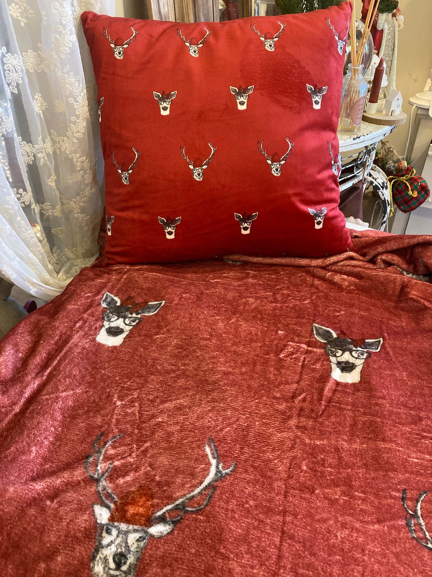 Set plaid con cuscino