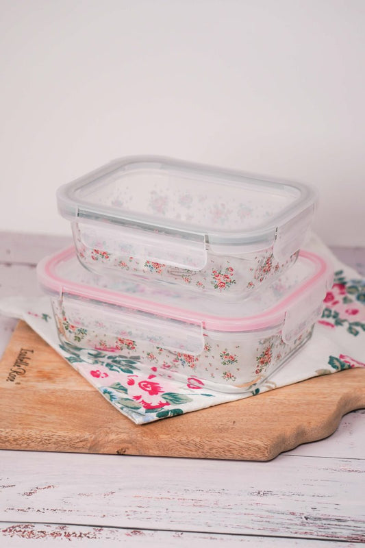 Set di due contenitori in vetro Lisa 640 ml e 1050 ml Isabelle Rose