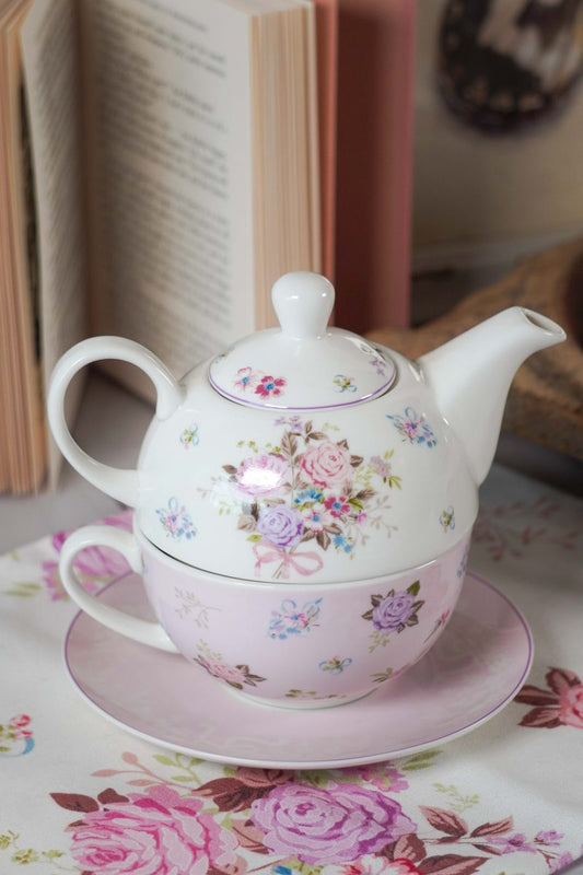 Servizio da tè in porcellana per una persona Flora 400 ml Isabelle Rose