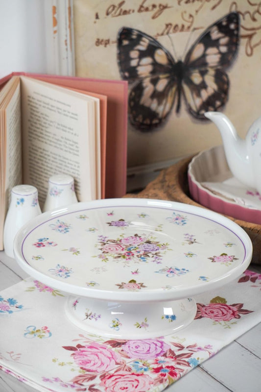 Alzata per torta in porcellana Flora 25 cm Isabelle Rose