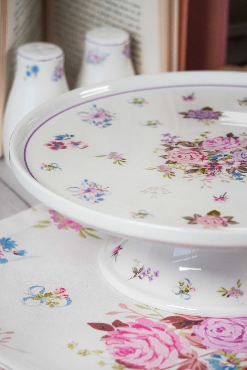 Alzata per torta in porcellana Flora 25 cm Isabelle Rose