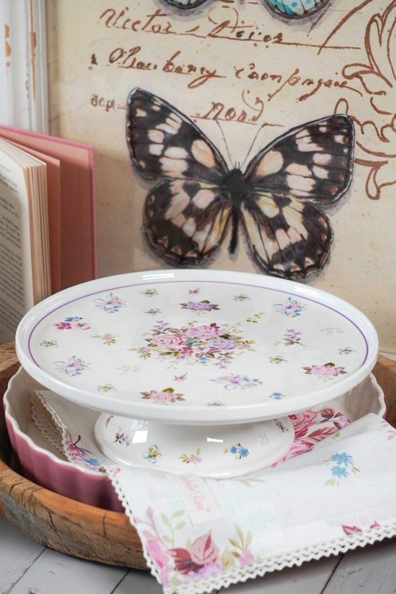 Alzata per torta in porcellana Flora 25 cm Isabelle Rose