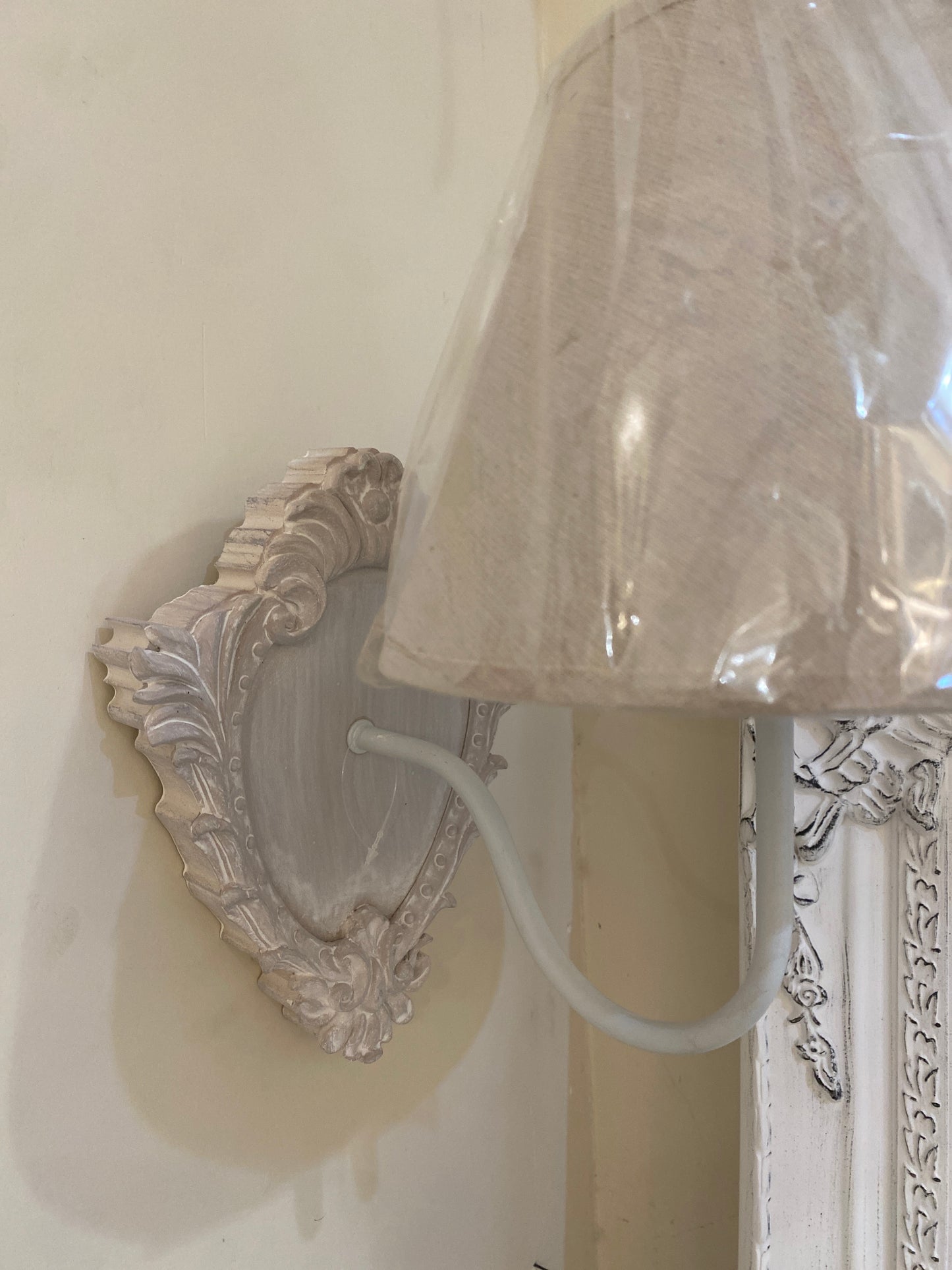 Coppia Applique da parete con paralume in tessuto 24x19cm