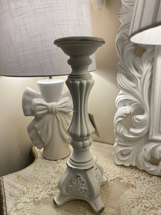 Candeliere in resina bianco 35x11cm