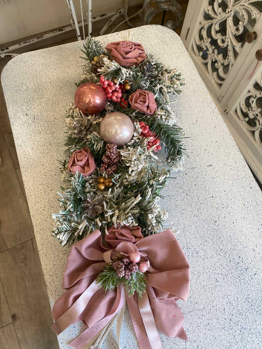 Decoro fuori porta tralcio abete e fiocco 10€