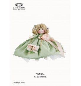 BAMBOLA DI STOFFA VERDE PICCOLA - 20 CM