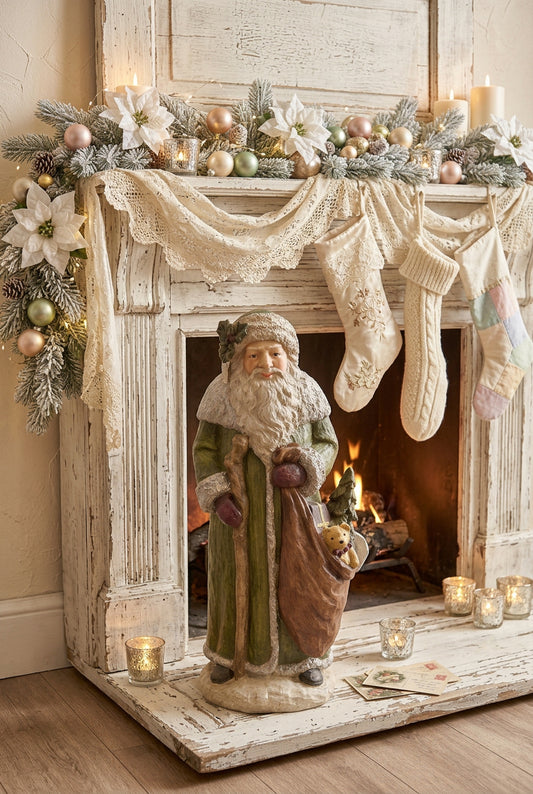 Babbo Natale con sacco in resina