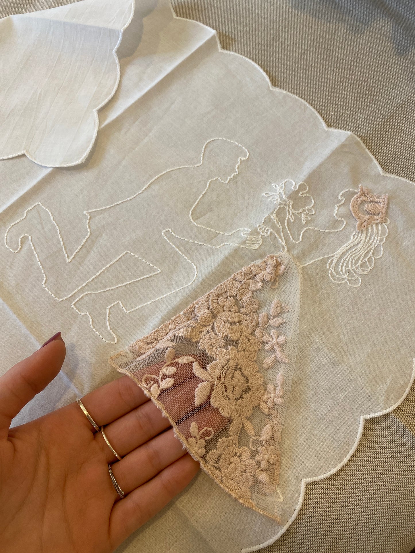 Fazzoletto per confetti per matrimonio 50x46cm