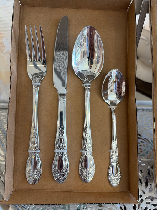 Servizio di posate acciaio inox set di 24 pezzi