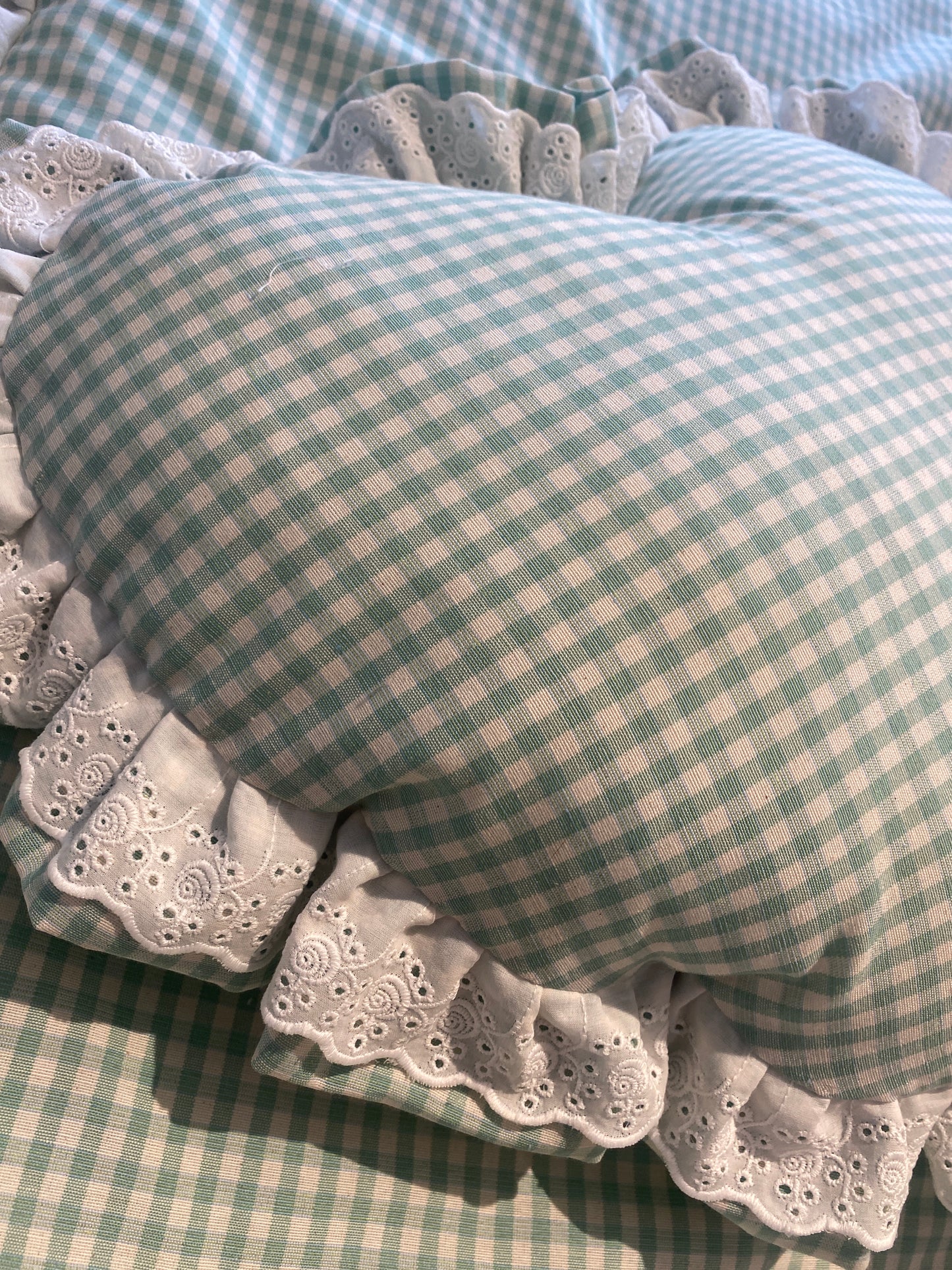 Cuscino cuore vichy misura 45x48