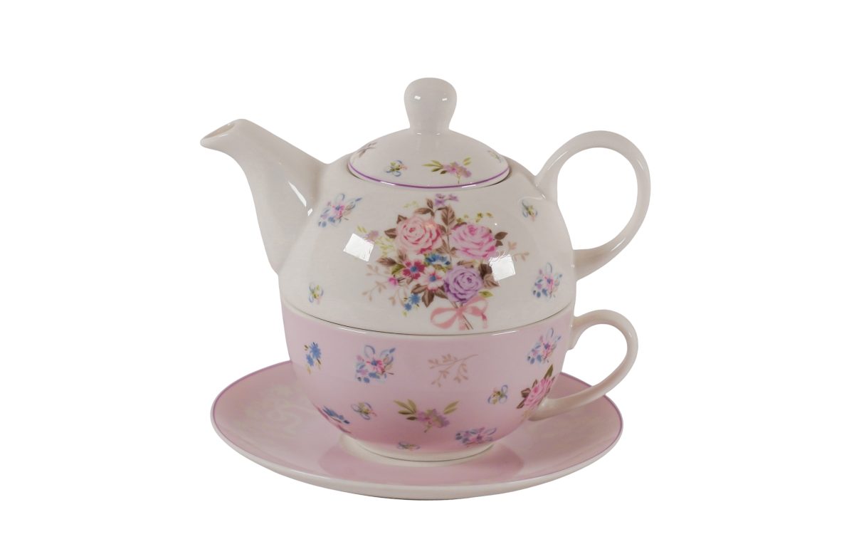 Servizio da tè in porcellana per una persona Flora 400 ml Isabelle Rose