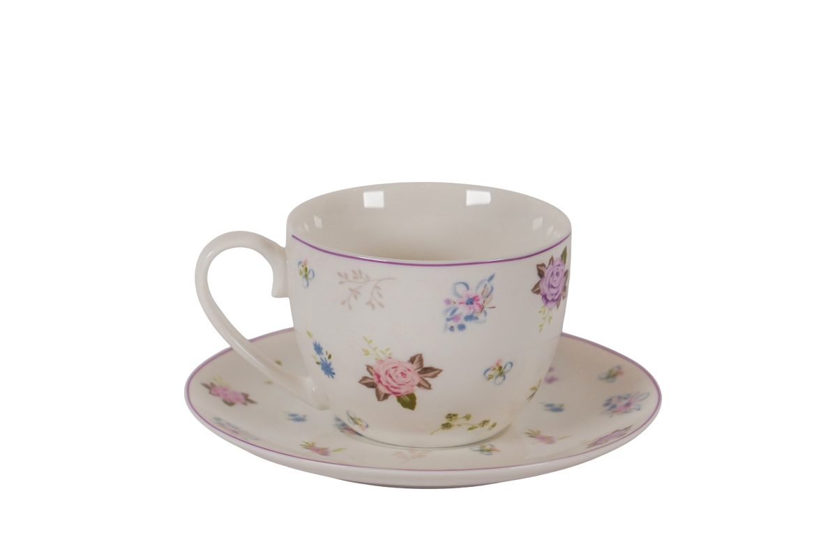 Tazza in porcellana con piattino Flora 220 ml Isabelle Rose