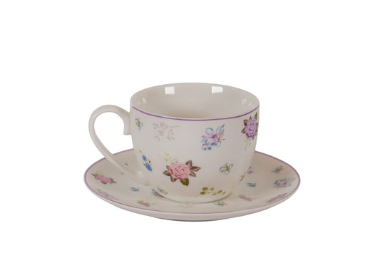 Tazza in porcellana con piattino Flora 220 ml Isabelle Rose