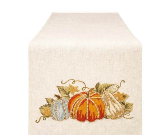 RUNNER DECORO ZUCCA 100% cotone misura 160x45