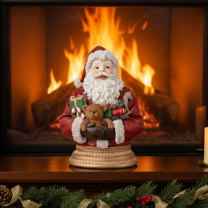 DECORO BABBO NATALE IN RESINA MIS 19x16x29