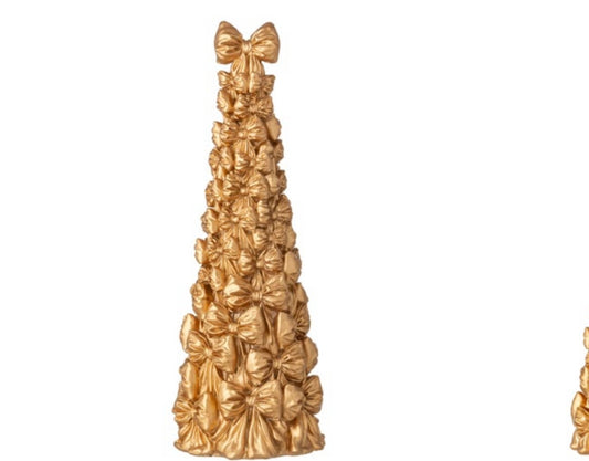DECORO ALBERO IN RRSINA CON IL FIOCCO MISURA 11x11x37