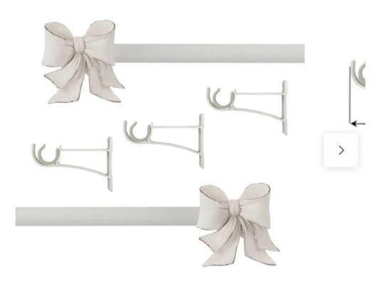 Bastone per Tende Estensibile Metallo Stile Shabby Chic Collezione Fiocco 155 - 310 cm
