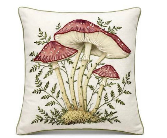 Cuscino arredo autunnale decoro funghi misura 45x45