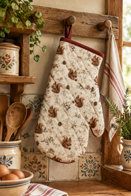 GUANTO FORNO DECORO SCOIATTOLO