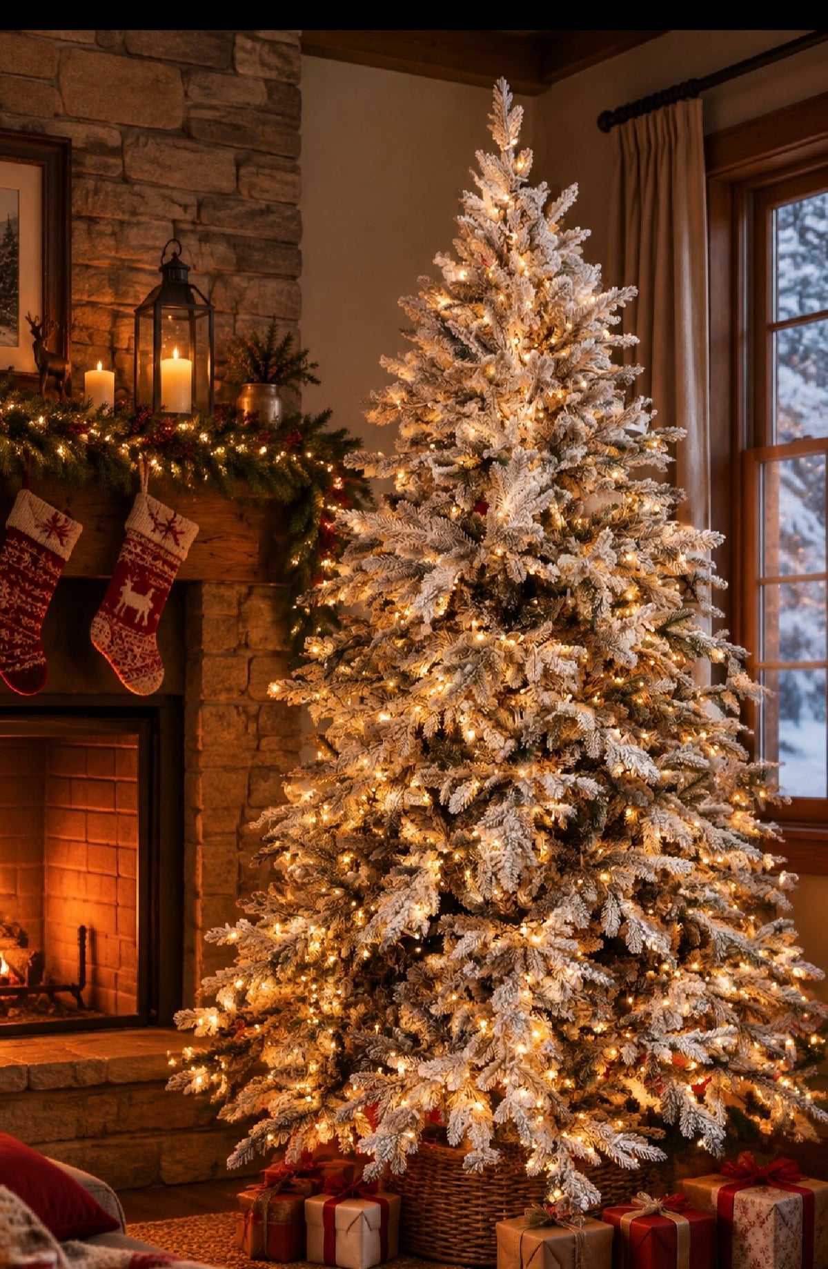 ALBERO DI NALALE INNEVATO PVC APERTURA A OMBRELLO MISURA 210 h.  LED 2500. 21003S