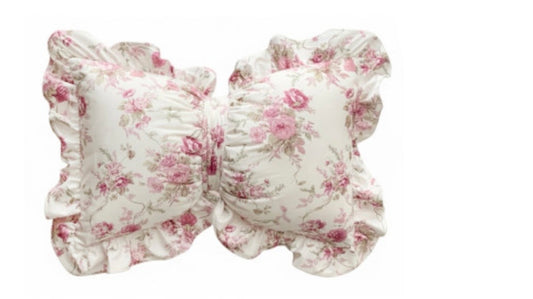 Cuscino romantico, fiocco In dell’Auto con decoro fiale nel colore rosa Blanc MARICLO’ misura 35 × 50