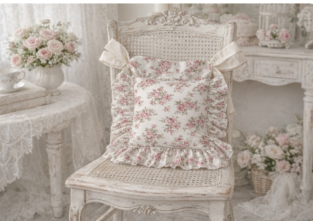 Cuscino sedia con balze misura 45x45+15 la balza