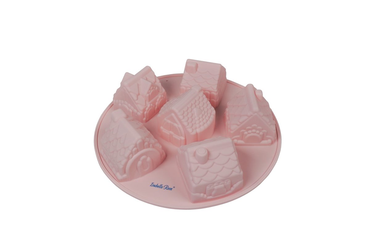 Stampo da forno in silicone rosa pastello casette 26,5×6 cm Isabelle Rose