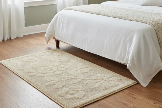 Nuvole di Stoffa Tappeto Bagno Flower Beige 50x100