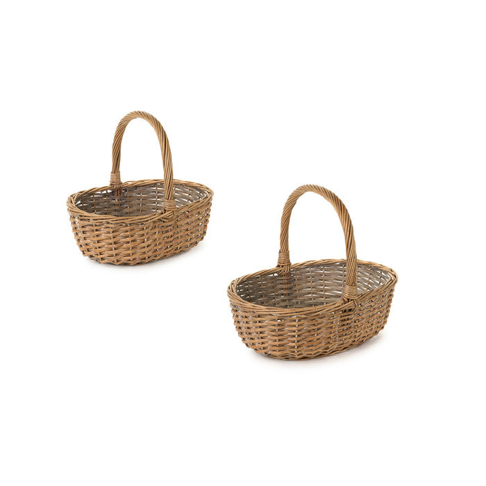 CESTO VIMINI OVALE CON MANICO  D 30 D 36 LLG250301