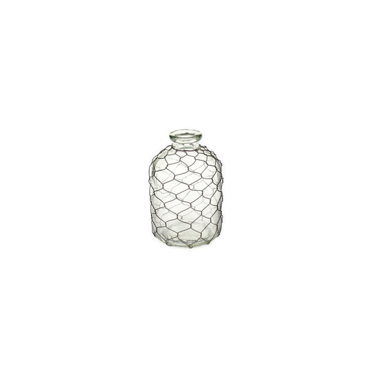 VASO IN VETRO CON RETE  10,5X10,5X17,5 LLG250605