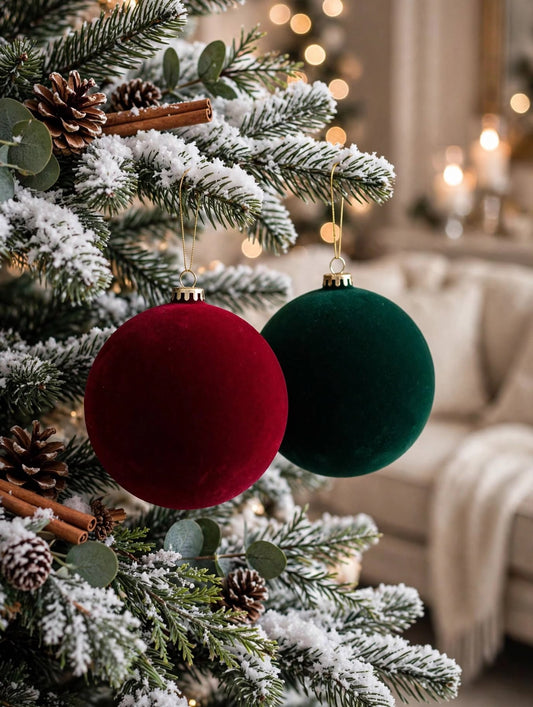 PALLINA NATALIZIO DIAMETRO 20 COLORE BORDO'  E VERDE BOSCO PER DECORAZIONE DEL VOSTRO ALBERO