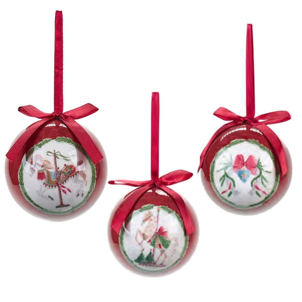 Nuvole di Stoffa Cofanetto 5 Palline Natale Amelie Ø7,5 cm