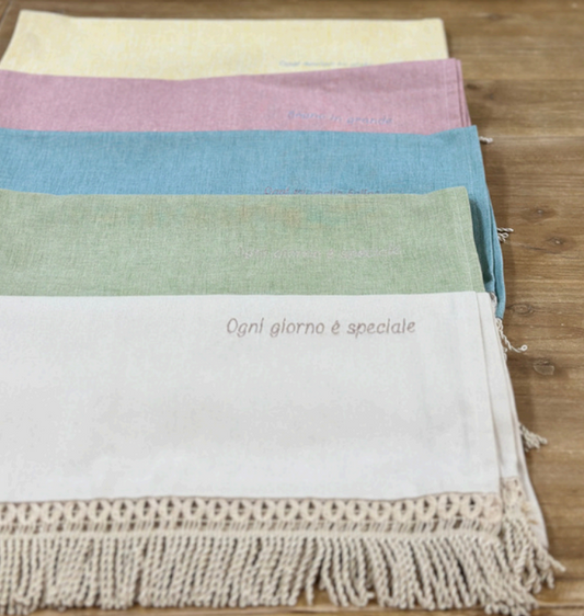 RUNNER DEDICA MATA CREAZIONE 100X40CM  (RICAMO PERSONALIZZABILE)