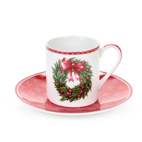 Nuvole di Stoffa Set 6 Tazzine Porcellana Storia di Natale 90 ml