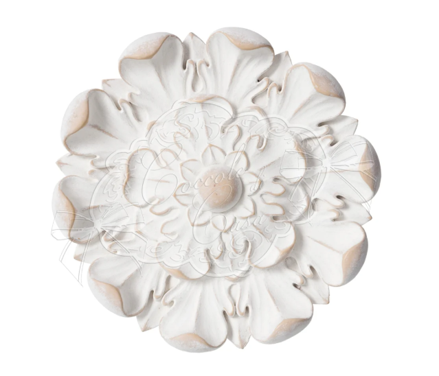 Fregio modello magnolia colore bianco misura d.16,5xh.3cm