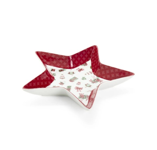 Nuvole di Stoffa Set 2 Piatti stella "Storia di Natale" 26.5x3.8 cm