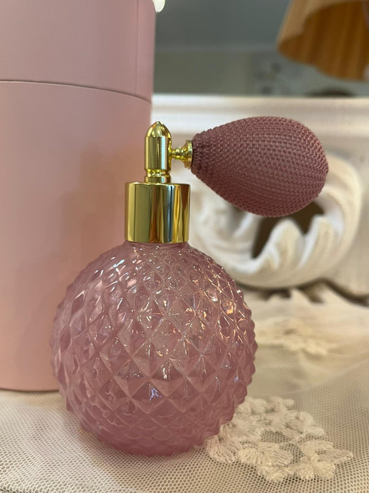 Vaporizzatore Profumo Vintage Rosa con Pompetta 10x6cm