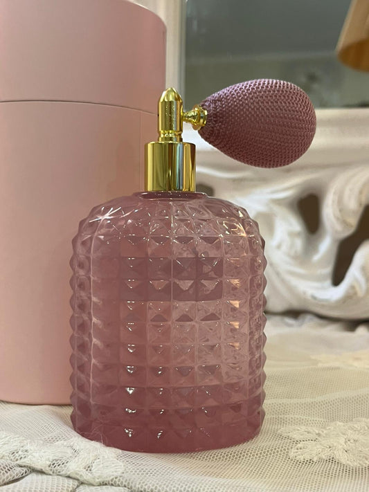 Vaporizzatore Profumo Vintage Rosa con Pompetta 12x6,5cm
