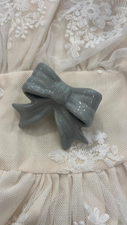 pomello decorativo in porcellana a forma di fiocco 5,5x6x3,5cm