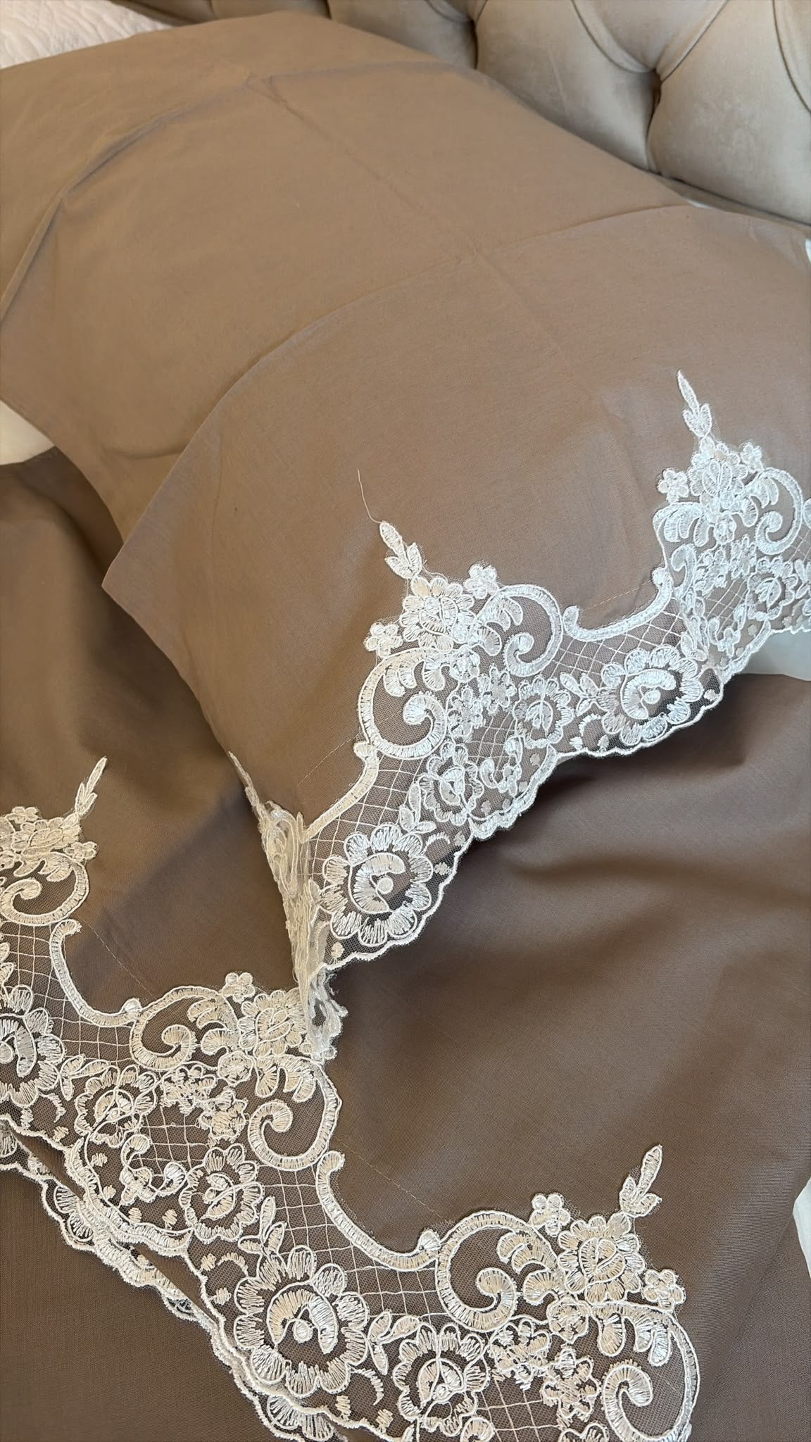 LENZUOLA 100%100 COTONE PERCALLE CON PIZZO DEBRODE OFFICINA TESSILE