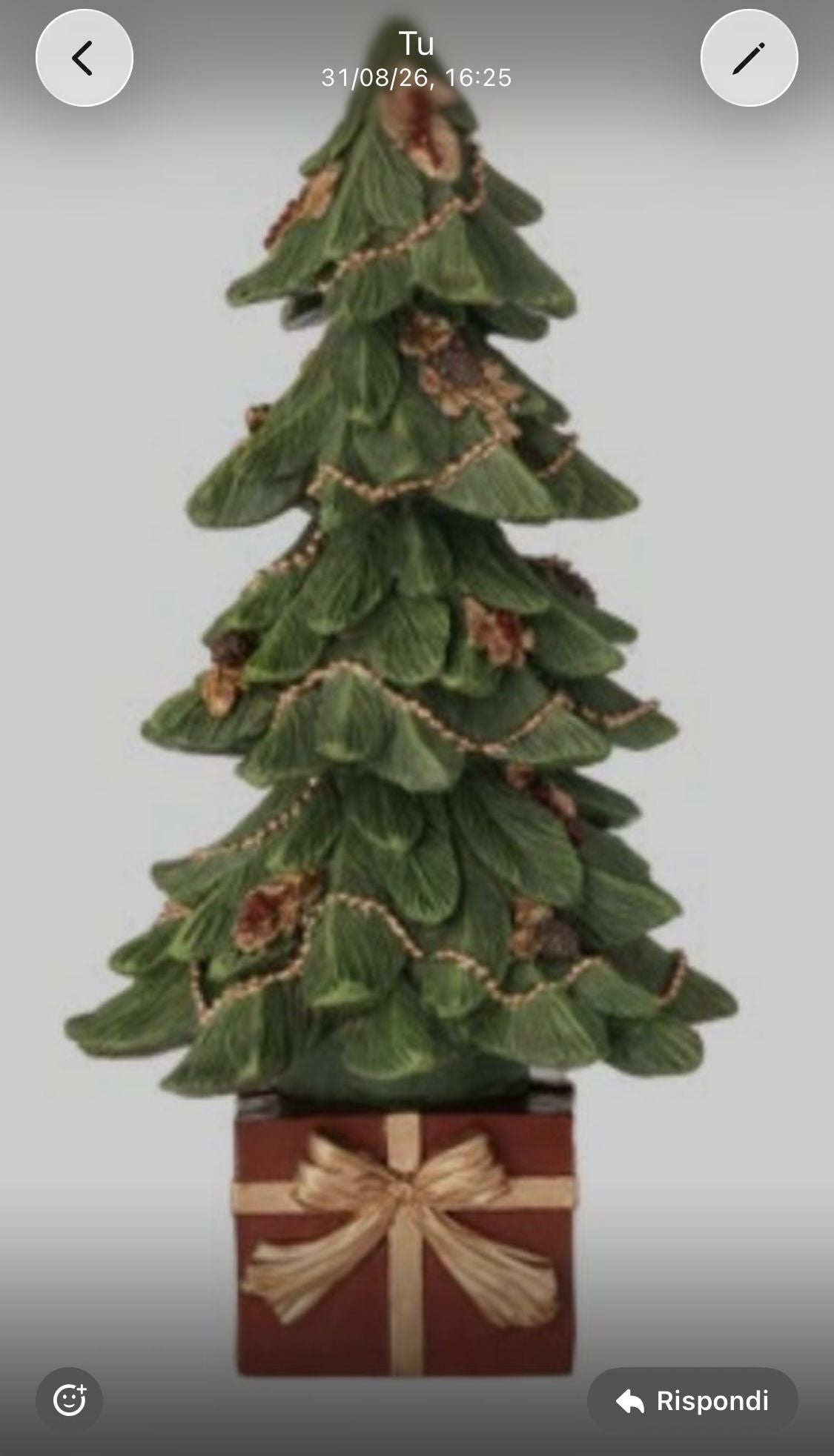 Albero di natale L'ARTE DI NACCHI  mis. 13x13x32  Art. NN-92