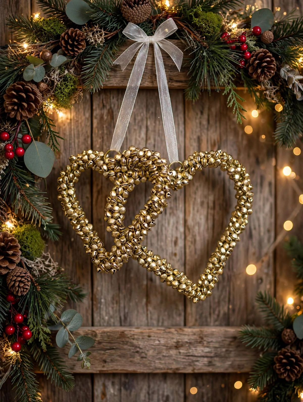 CUORE CAMPANELLINE ORO  MISURA CM 12