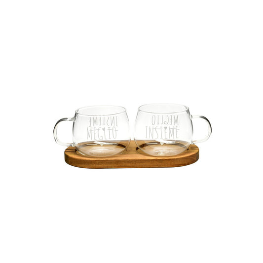 SET TAZZE VETRO BORO INSIEME 22X11X9.5   ZHH250626