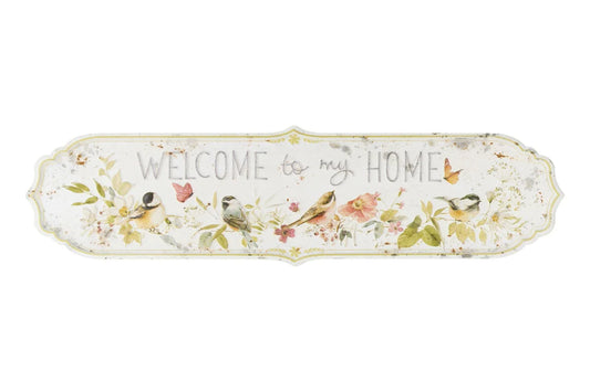 Nuvole di Stoffa Targhetta in metallo anticato da parete "Welcome Home Sweet Bear" L42xH11 cm