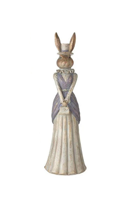 Statuina Coniglio di pasqua in resina effetto anticato 17x13xH48 cm