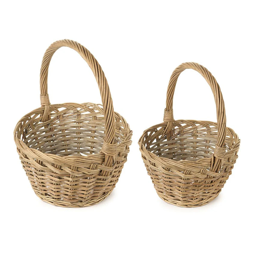 Nuvole di Stoffa Set 2 cesti tondi in vimini "Dorothy" D27/D24 cm