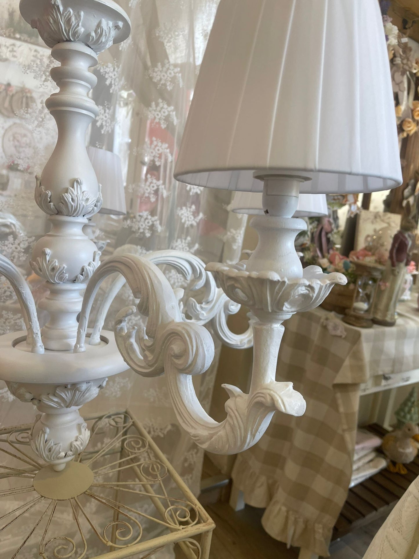 Lampadario classico a 5 fiamme in stile shabby chic