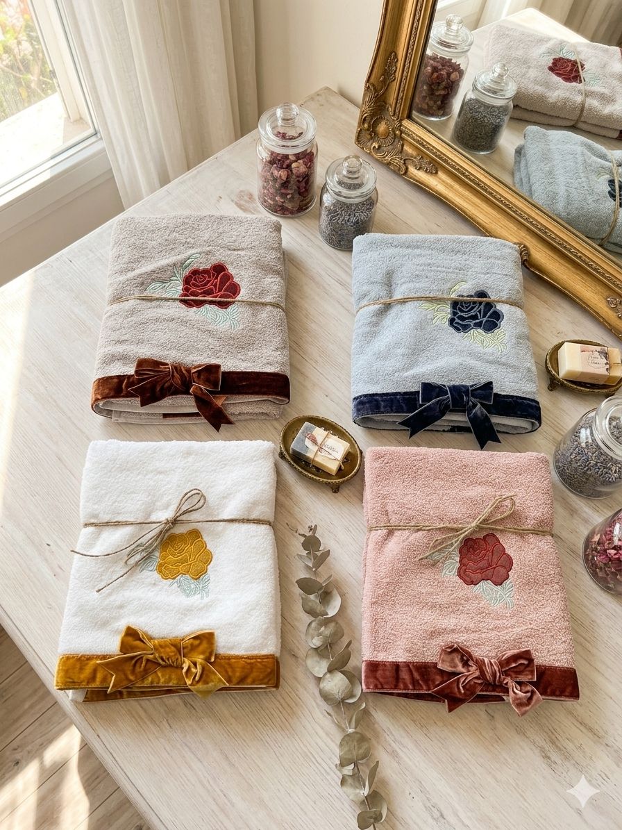 Atelier 17- coppie di asciugamani velvet rose
